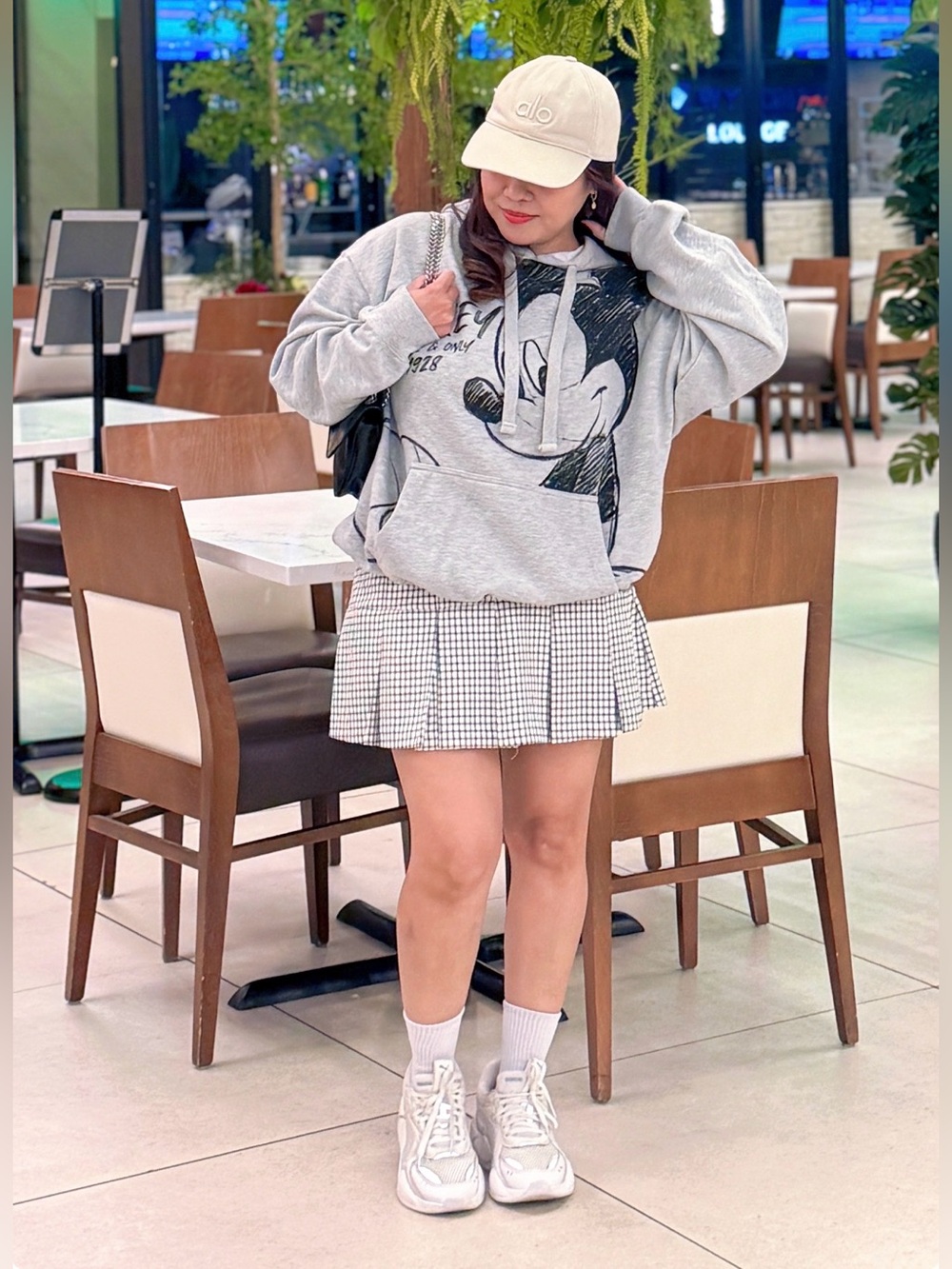 Disney Women's Light Gray Mickey Hoodie